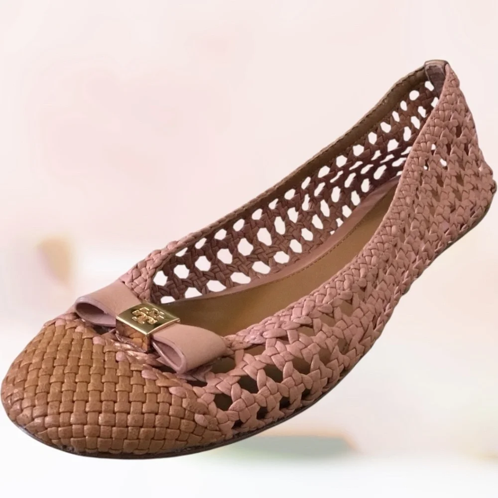 Tory Burch Carlyle Woven Ballerina Flats